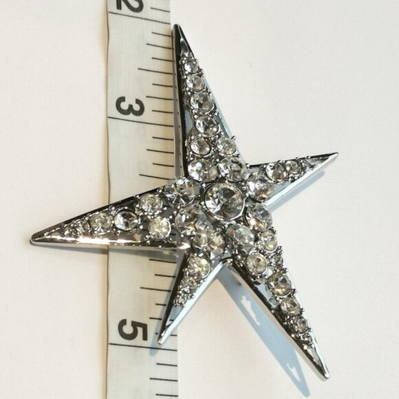 Large crystal modernist star brooch pin - Picture 3 of 7